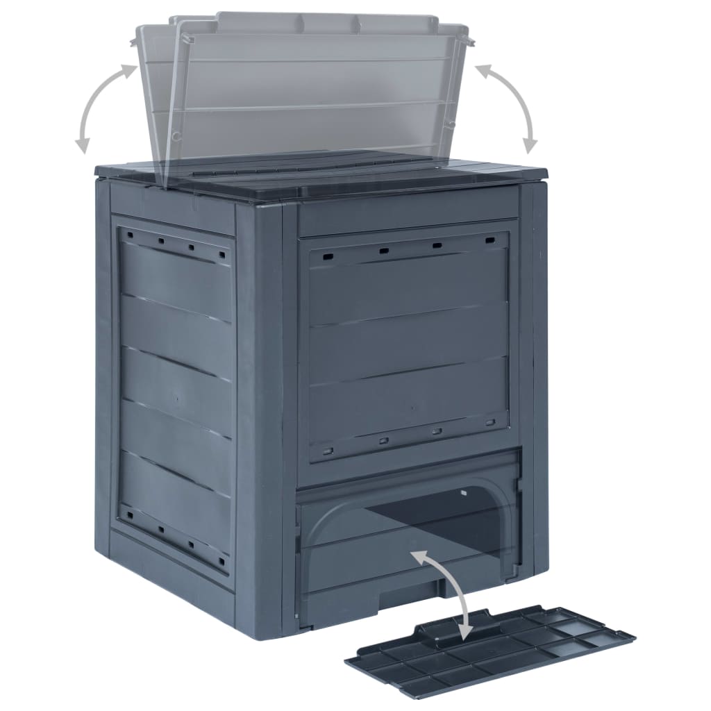 vidaXL Compostoare de grădină, 2 buc., gri, 60 x 60 x 73 cm, 520 L vidaXL Compostoare de grădină, 2 buc., gri, 60 x 60 x 73 cm, 520 L