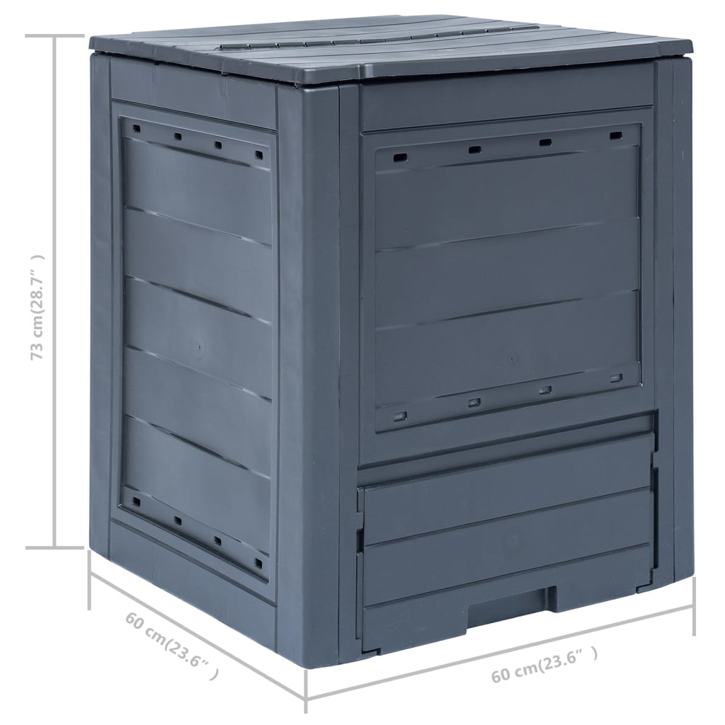 vidaXL Compostoare de grădină, 2 buc., gri, 60 x 60 x 73 cm, 520 L vidaXL Compostoare de grădină, 2 buc., gri, 60 x 60 x 73 cm, 520 L