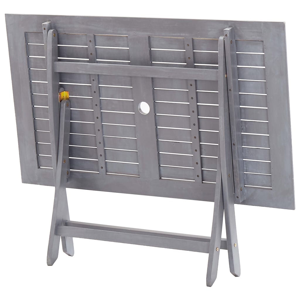 vidaXL Set mobilier de grădină, 7 piese, gri, lemn masiv de acacia