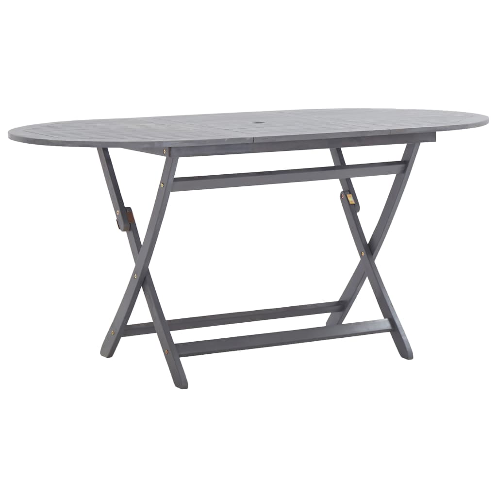vidaXL Set mobilier de grădină, 9 piese, gri, lemn masiv de acacia vidaXL Set mobilier de grădină, 9 piese, gri, lemn masiv de acacia