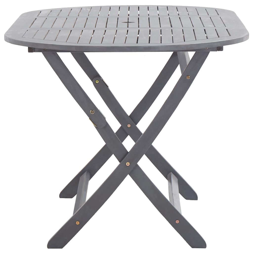 vidaXL Set mobilier de grădină, 9 piese, gri, lemn masiv de acacia vidaXL Set mobilier de grădină, 9 piese, gri, lemn masiv de acacia