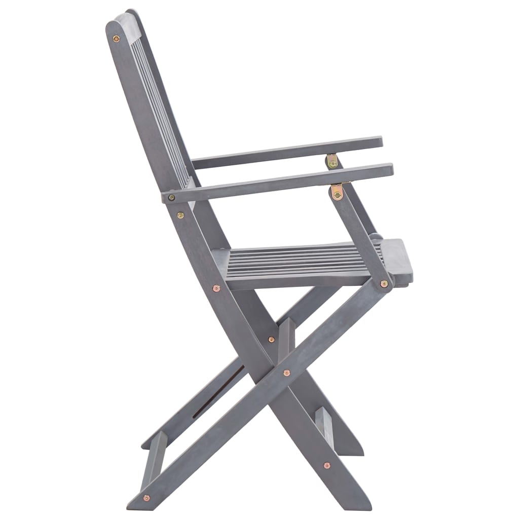vidaXL Set mobilier de grădină, 5 piese, gri, lemn masiv de acacia vidaXL Set mobilier de grădină, 5 piese, gri, lemn masiv de acacia