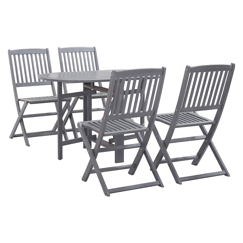vidaXL Set mobilier de grădină, 5 piese, gri, lemn masiv de acacia vidaXL Set mobilier de grădină, 5 piese, gri, lemn masiv de acacia