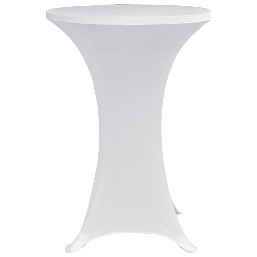 vidaXL Husă de masă cu picior Ø60 cm, 4 buc., alb, elastic vidaXL Husă de masă cu picior Ø60 cm, 4 buc., alb, elastic