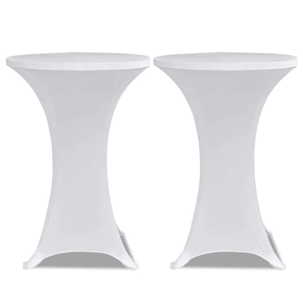 vidaXL Husă de masă cu picior Ø70 cm, 4 buc., alb, elastic vidaXL Husă de masă cu picior Ø70 cm, 4 buc., alb, elastic