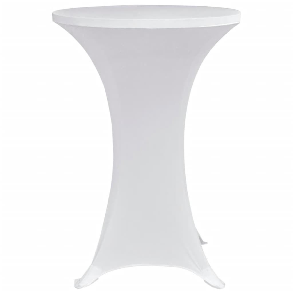 vidaXL Husă de masă cu picior Ø70 cm, 4 buc., alb, elastic vidaXL Husă de masă cu picior Ø70 cm, 4 buc., alb, elastic
