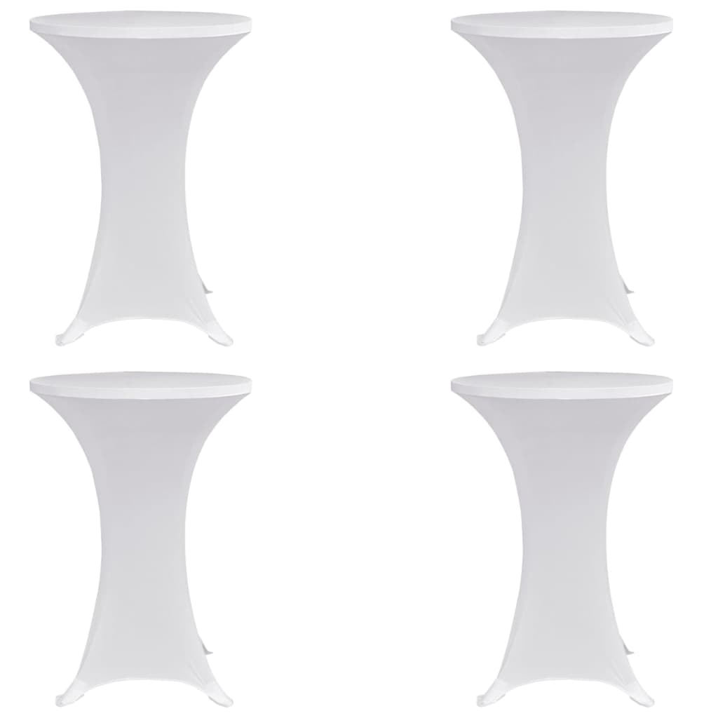 vidaXL Husă de masă cu picior, Ø80 cm, alb, elastic, 4 buc. vidaXL Husă de masă cu picior, Ø80 cm, alb, elastic, 4 buc.