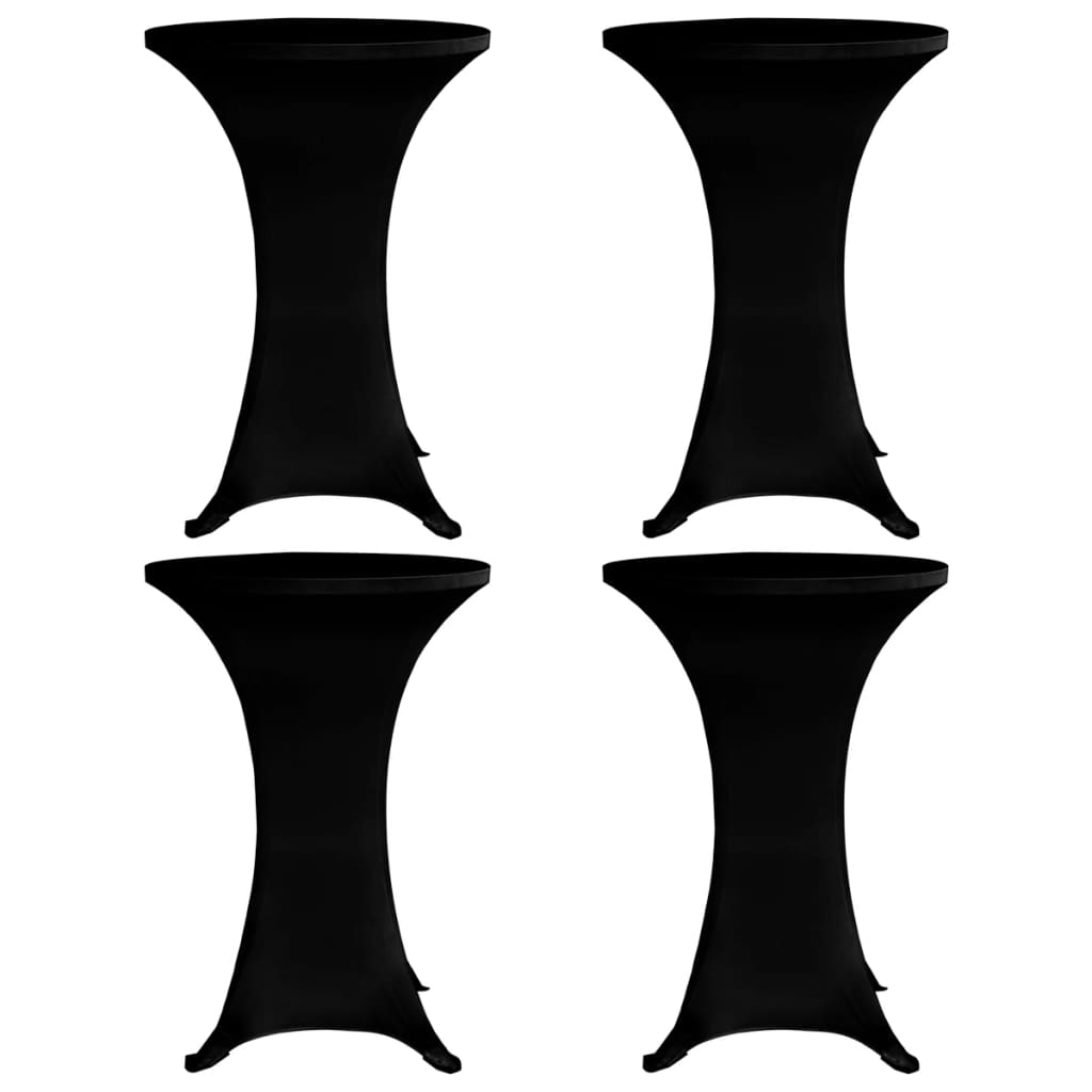 vidaXL Husă de masă cu picior Ø60 cm, 4 buc., negru, elastic vidaXL Husă de masă cu picior Ø60 cm, 4 buc., negru, elastic