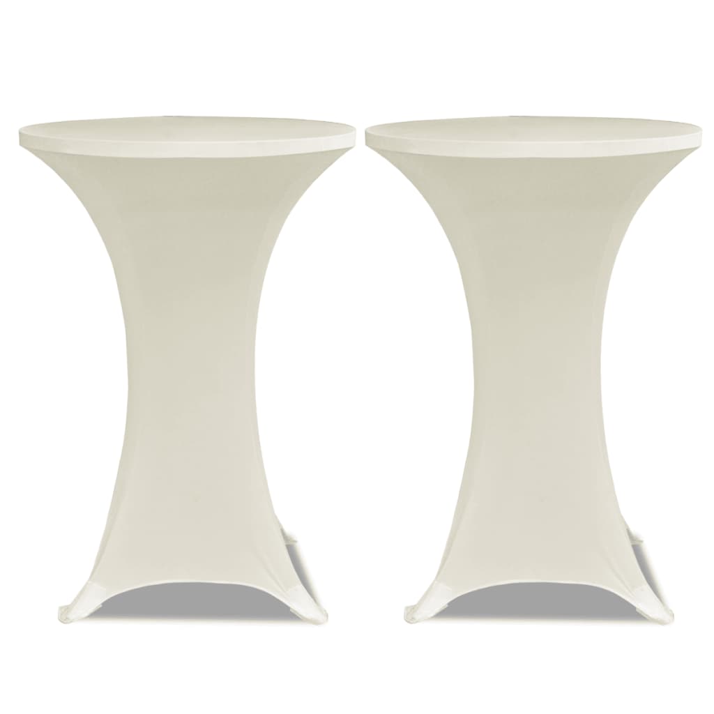 vidaXL Husă de masă cu picior, 4 buc., crem, Ø60 cm, elastic vidaXL Husă de masă cu picior, 4 buc., crem, Ø60 cm, elastic