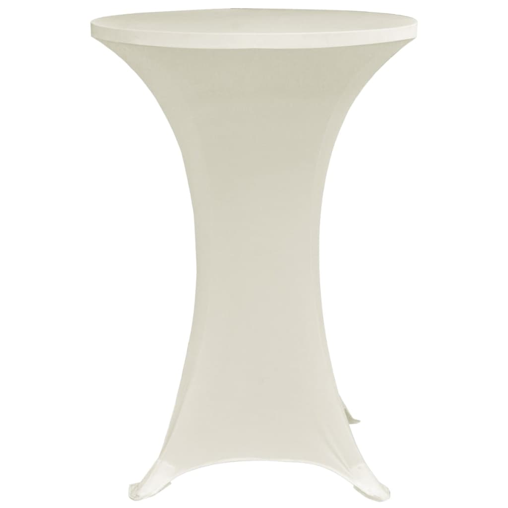 vidaXL Husă de masă cu picior Ø70 cm, 4 buc., crem, elastic vidaXL Husă de masă cu picior Ø70 cm, 4 buc., crem, elastic