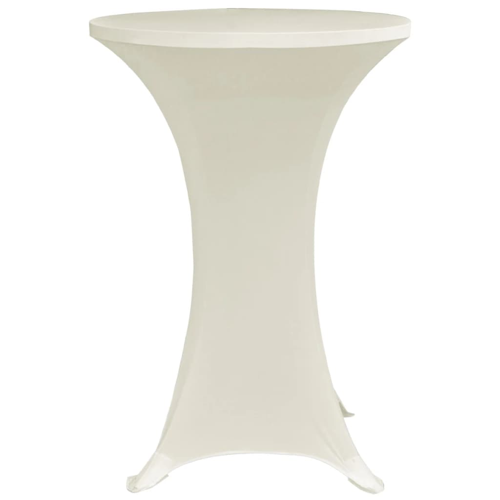 vidaXL Husă de masă cu picior, 4 buc., crem, Ø80 cm elastic vidaXL Husă de masă cu picior, 4 buc., crem, Ø80 cm elastic