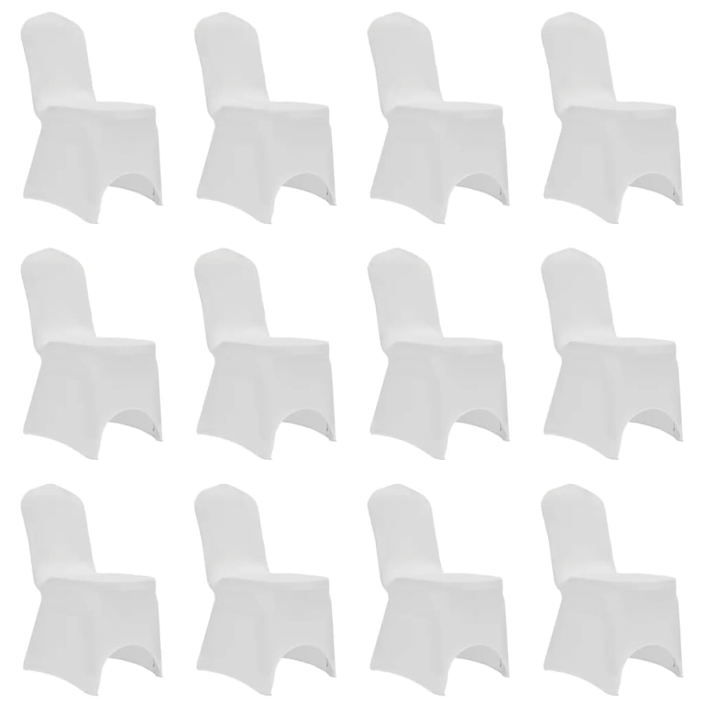 vidaXL Huse elastice pentru scaun, 12 buc., alb vidaXL Huse elastice pentru scaun, 12 buc., alb