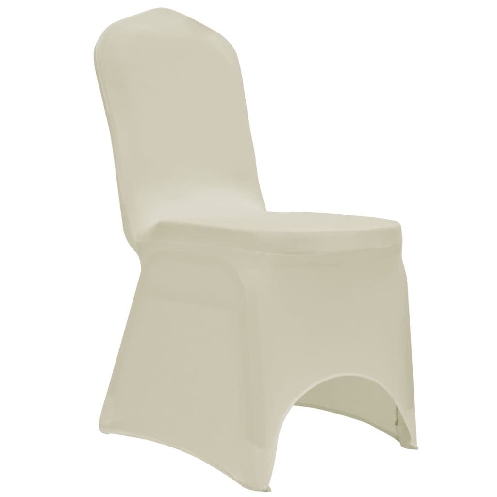 vidaXL Huse elastice pentru scaun, 12 buc., crem vidaXL Huse elastice pentru scaun, 12 buc., crem