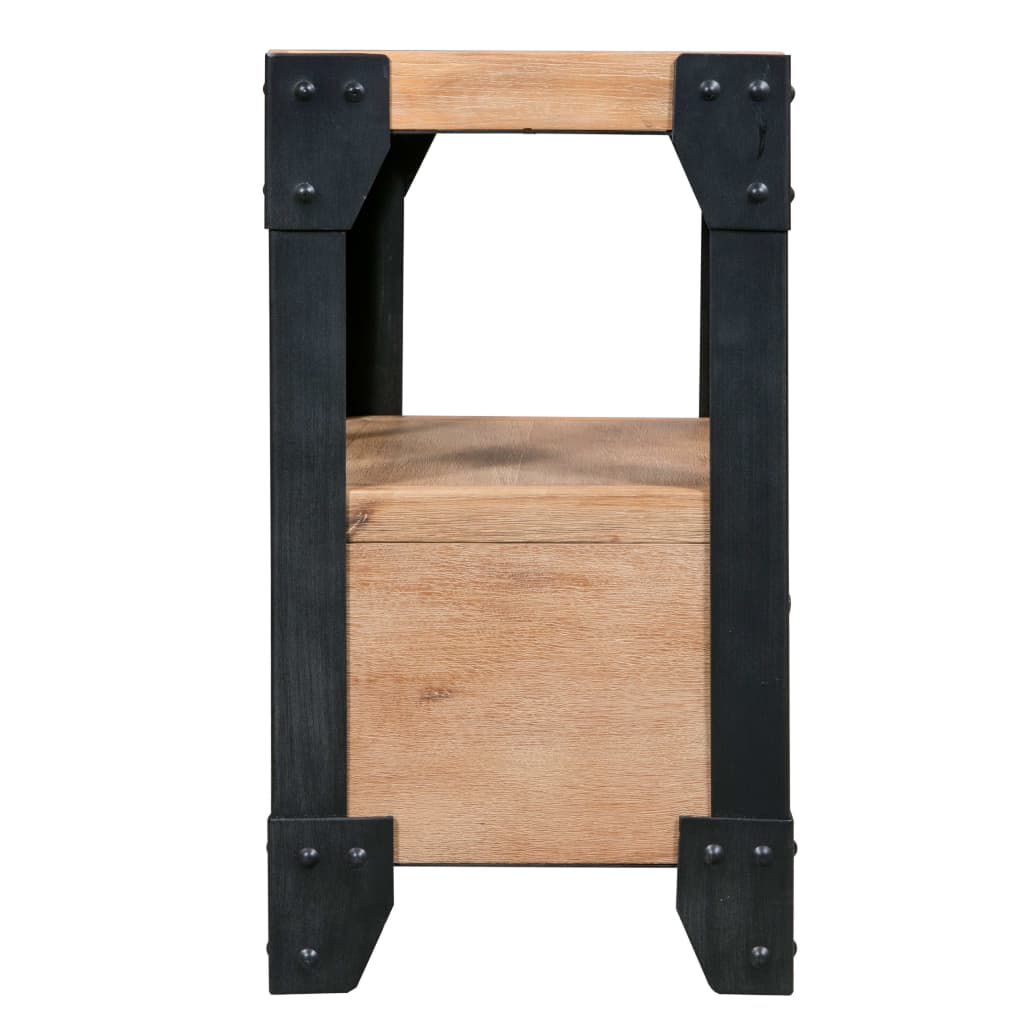 vidaXL Noptiere, 2 buc., 40 x 30 x 54 cm, lemn masiv de acacia, oțel