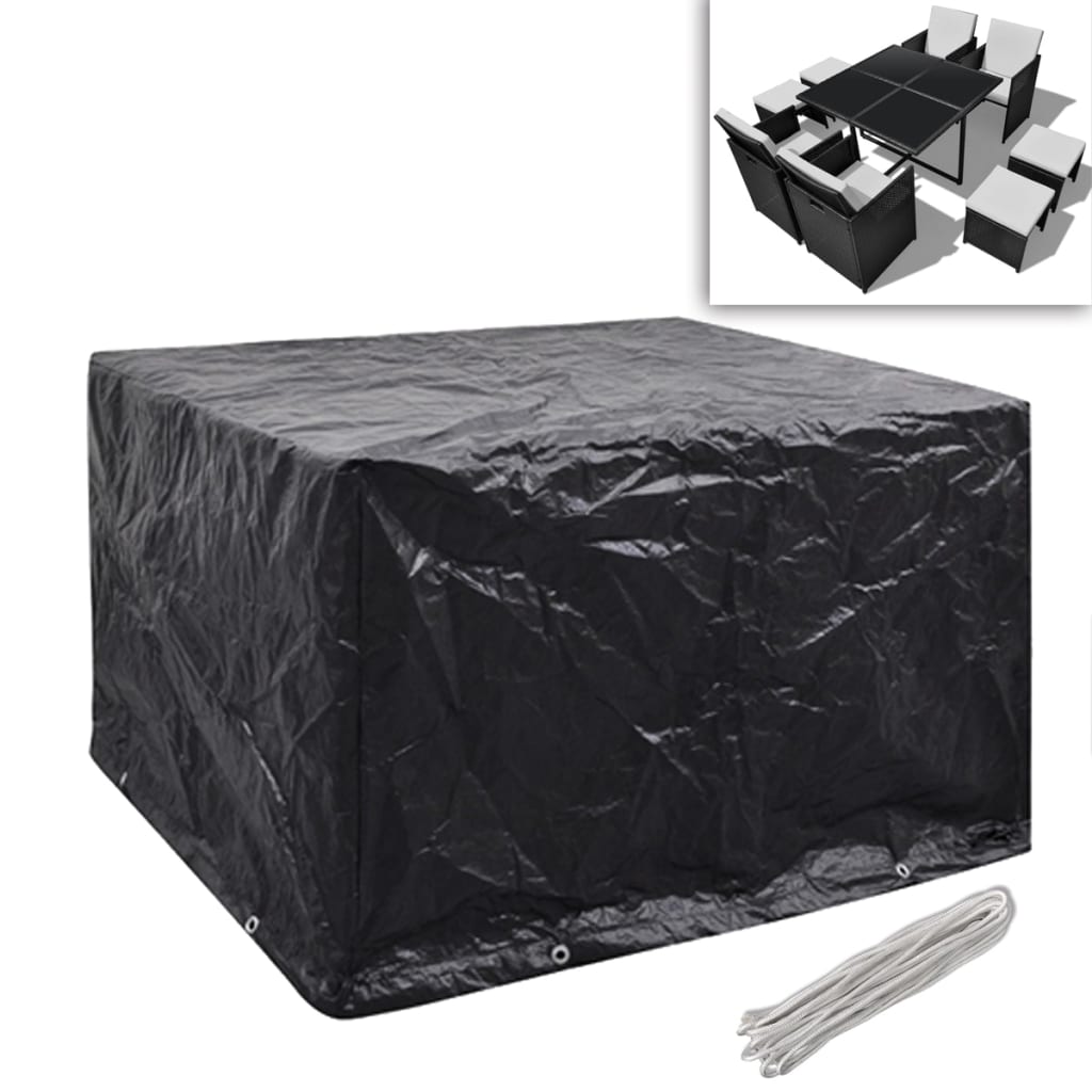 vidaXL Huse mobilier grădină 2 buc. set poliratan 8 ocheți 113x113 cm vidaXL Huse mobilier grădină 2 buc. set poliratan 8 ocheți 113x113 cm