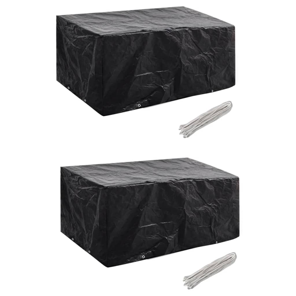 vidaXL Huse mobilier grădină 2 buc. 180x140 cm set poliratan 8 ocheți vidaXL Huse mobilier grădină 2 buc. 180x140 cm set poliratan 8 ocheți