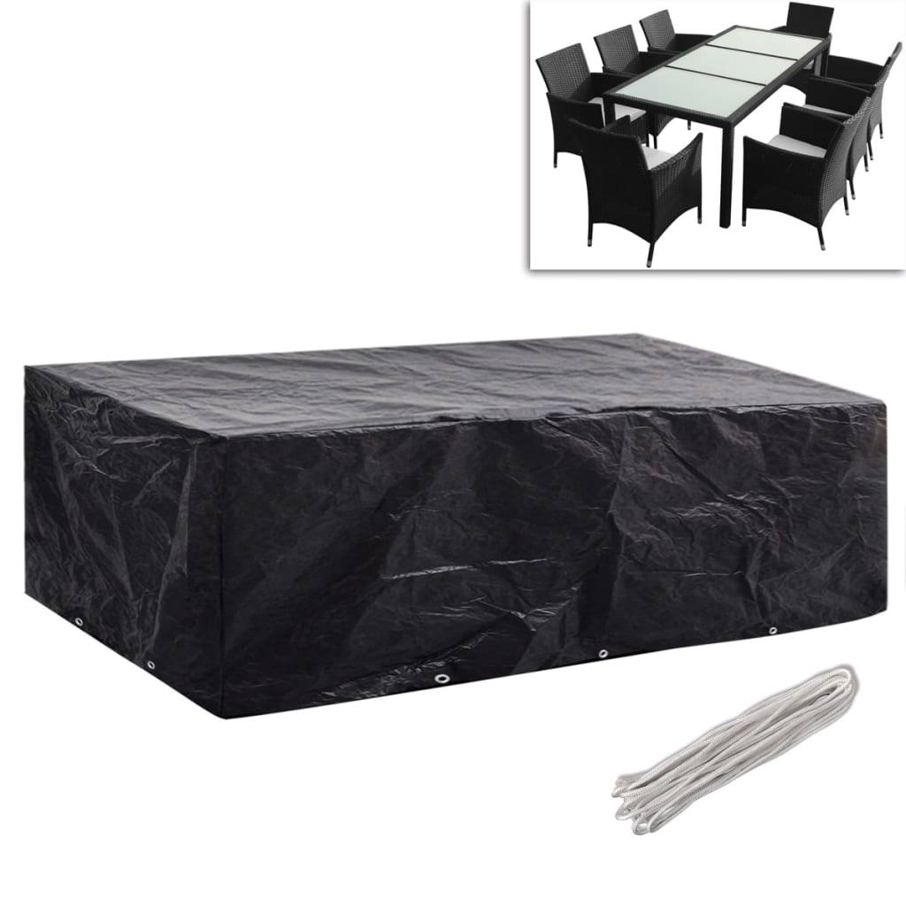 vidaXL Huse mobilier grădină 2 buc. 300x140cm set poliratan 10 ocheți vidaXL Huse mobilier grădină 2 buc. 300x140cm set poliratan 10 ocheți