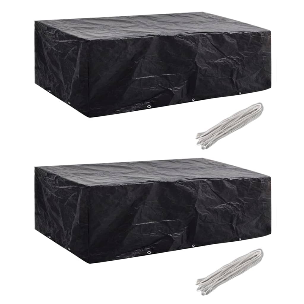 vidaXL Huse mobilier grădină 2 buc. 300x140cm set poliratan 10 ocheți vidaXL Huse mobilier grădină 2 buc. 300x140cm set poliratan 10 ocheți