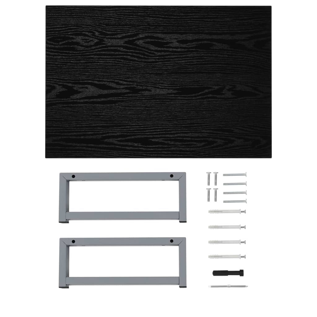 vidaXL Set mobilier de baie, 2 piese, negru, ceramică vidaXL Set mobilier de baie, 2 piese, negru, ceramică