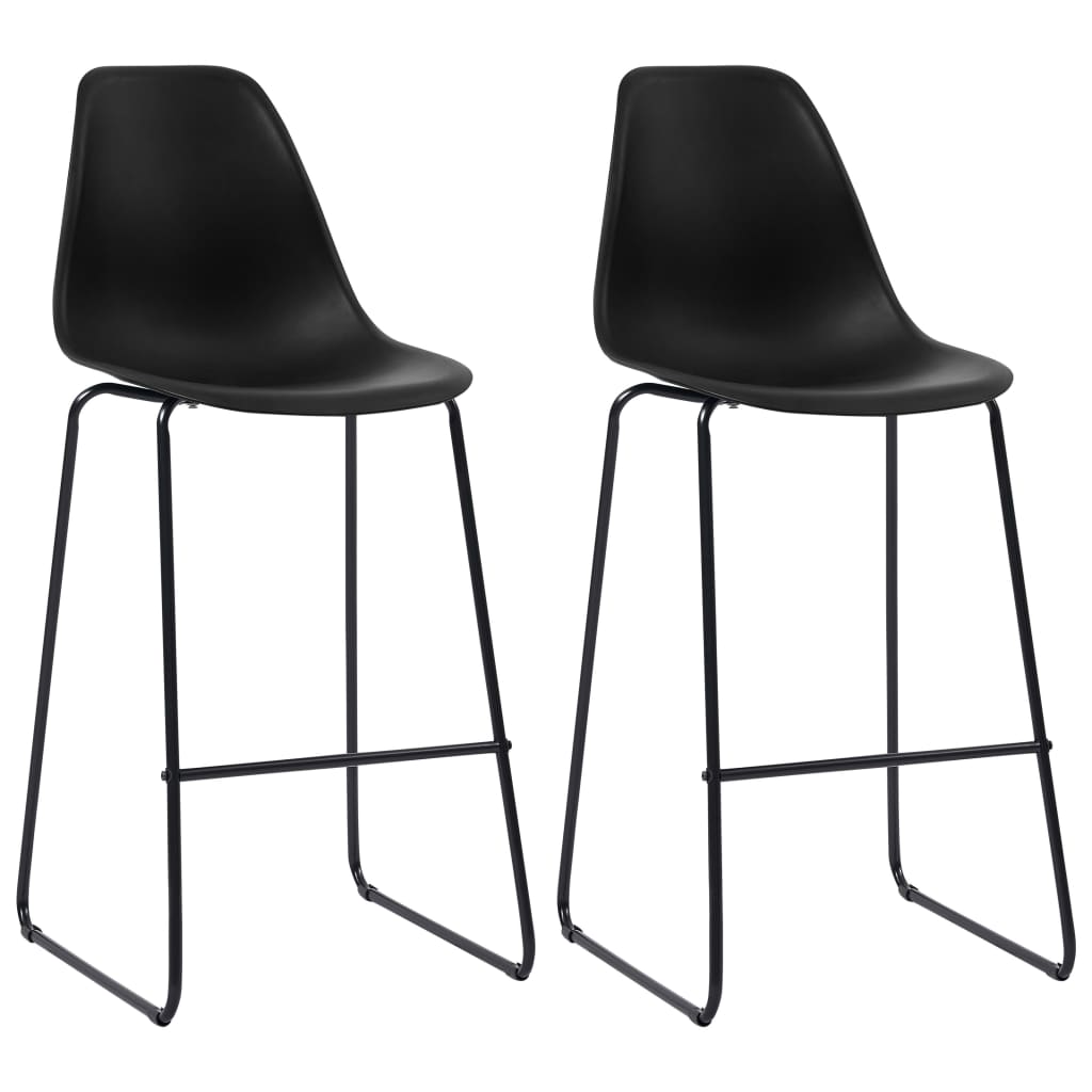 vidaXL Set mobilier de bar, 3 piese, negru, plastic