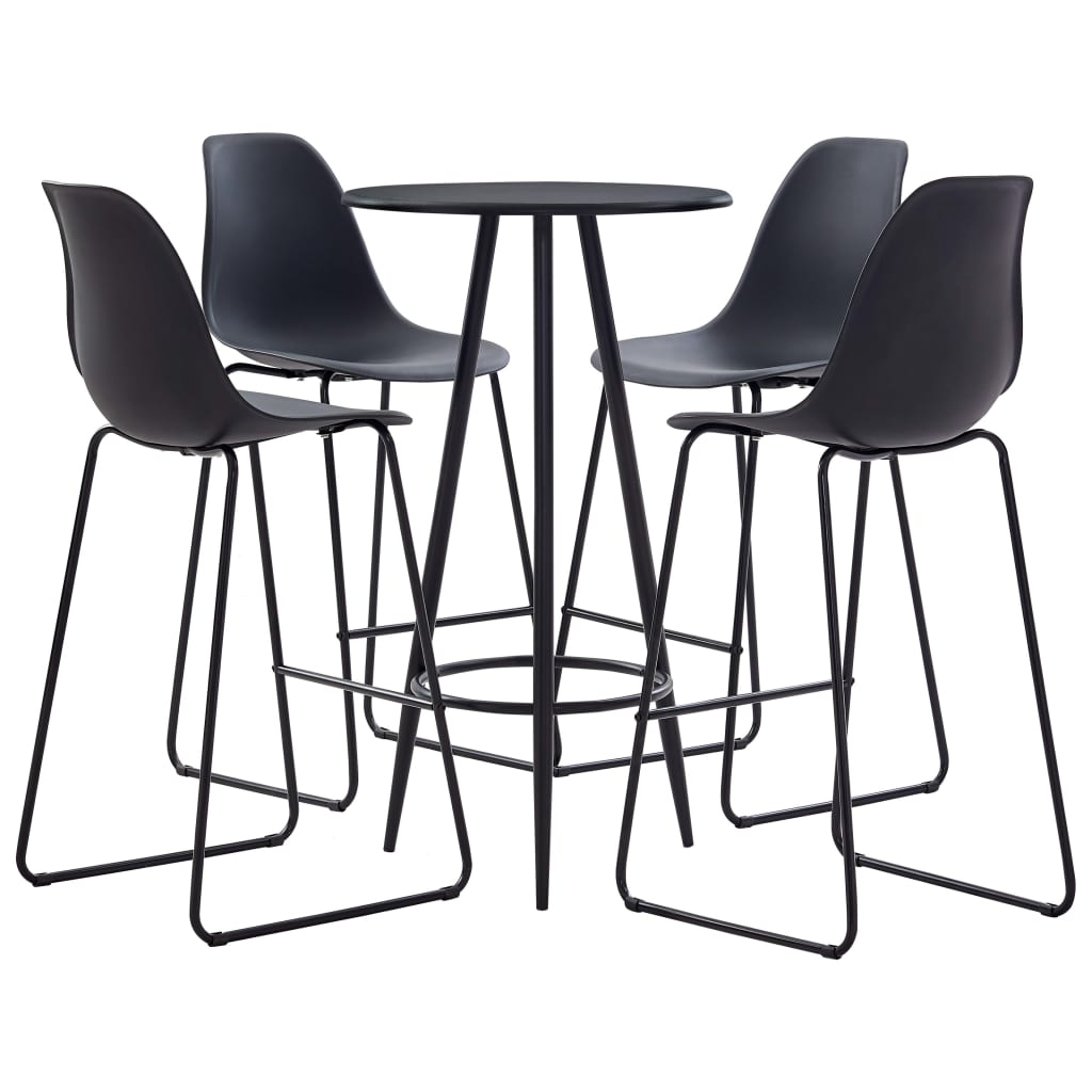 vidaXL Set de bar, 5 piese, negru, plastic vidaXL Set de bar, 5 piese, negru, plastic