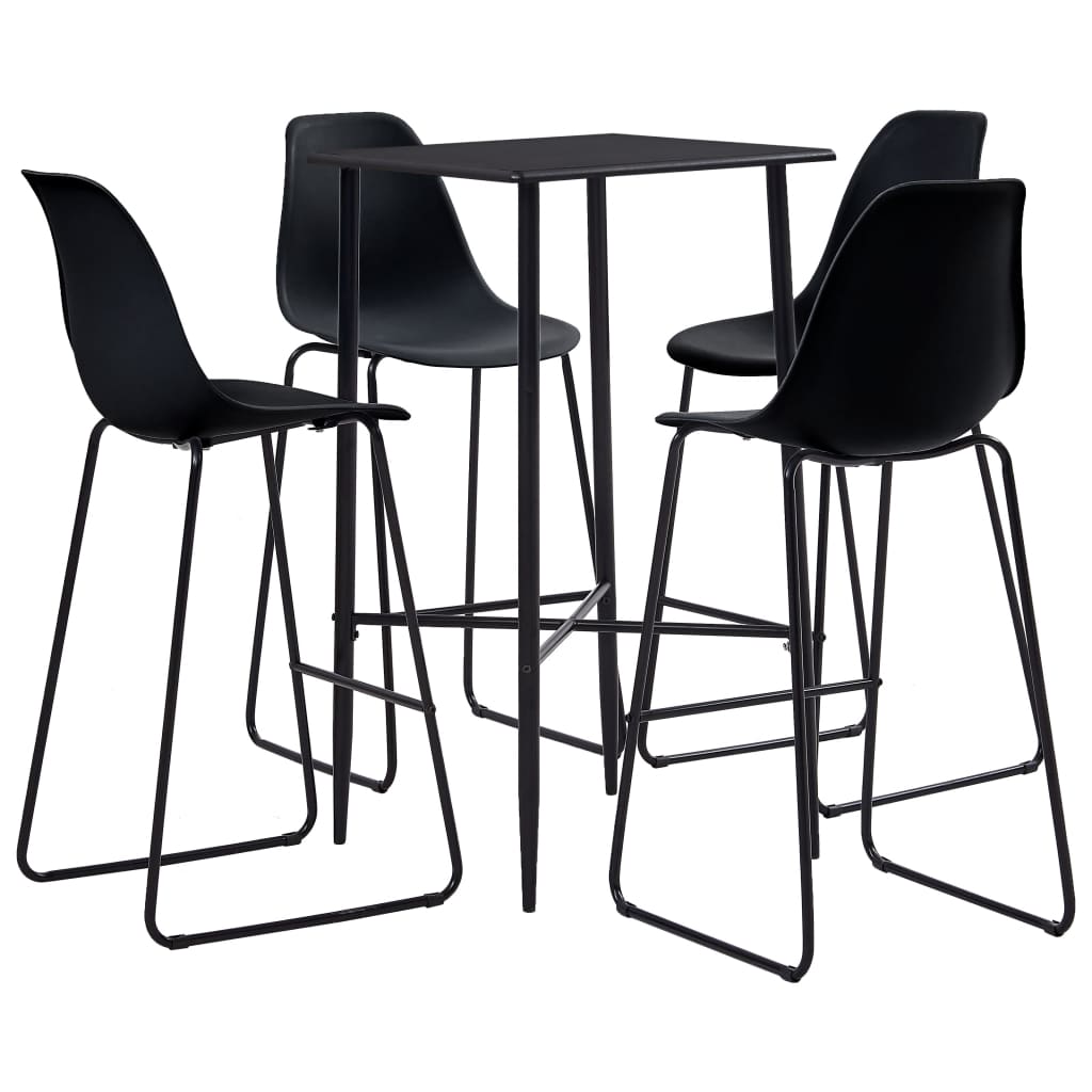 vidaXL Set mobilier de bar, 5 piese, negru, plastic vidaXL Set mobilier de bar, 5 piese, negru, plastic