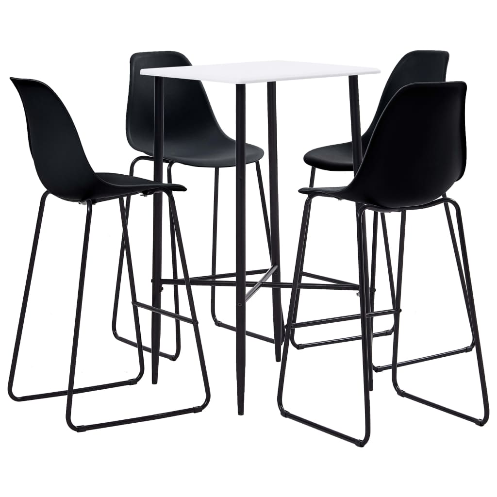 vidaXL Set mobilier de bar, 5 piese, negru, plastic vidaXL Set mobilier de bar, 5 piese, negru, plastic
