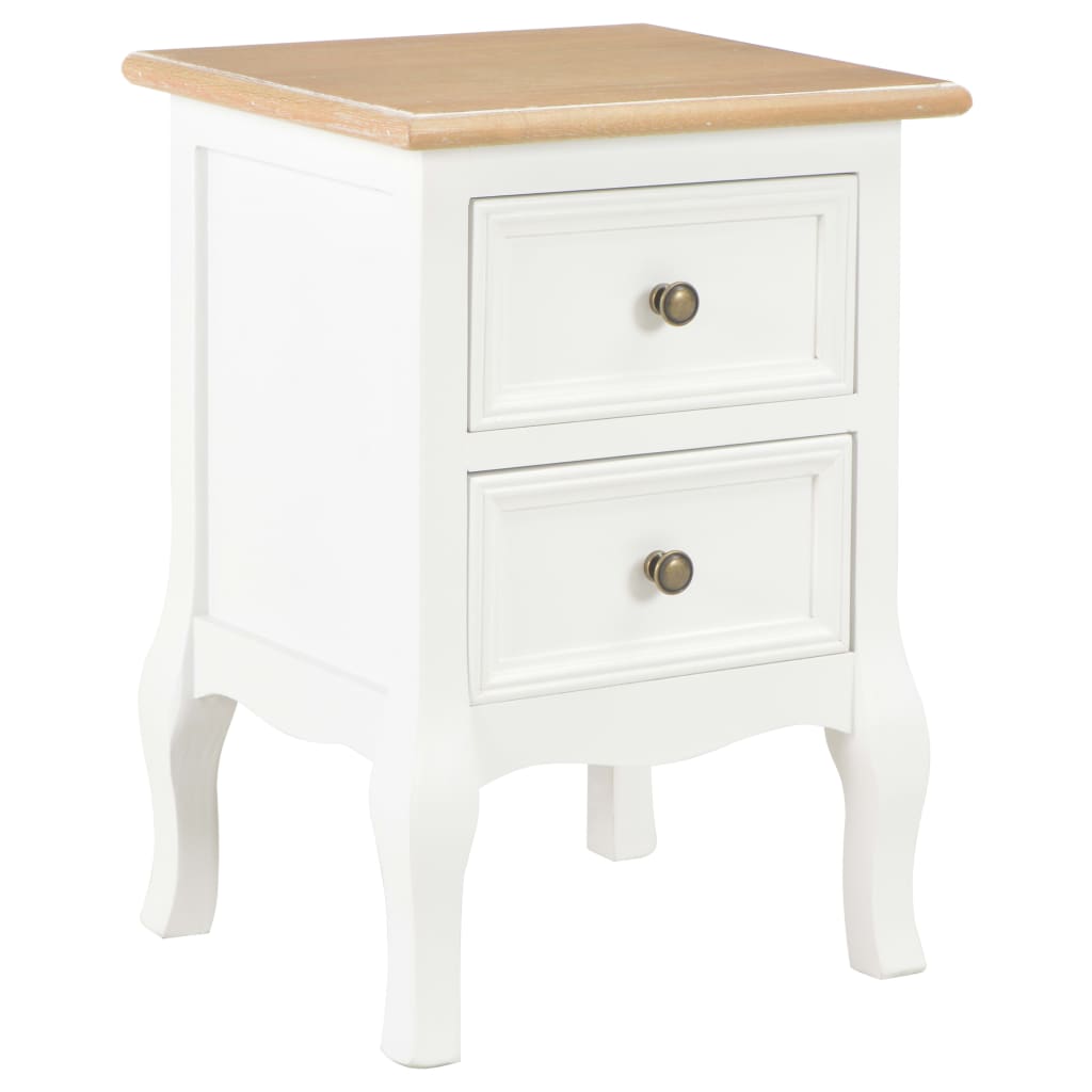 vidaXL Noptieră, 2 buc., alb, 35 x 30 x 49 cm, MDF vidaXL Noptieră, 2 buc., alb, 35 x 30 x 49 cm, MDF