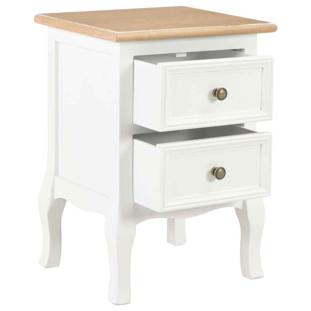 vidaXL Noptieră, 2 buc., alb, 35 x 30 x 49 cm, MDF vidaXL Noptieră, 2 buc., alb, 35 x 30 x 49 cm, MDF