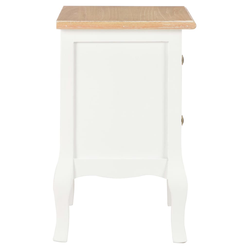vidaXL Noptieră, 2 buc., alb, 35 x 30 x 49 cm, MDF vidaXL Noptieră, 2 buc., alb, 35 x 30 x 49 cm, MDF