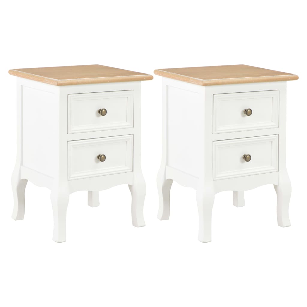 vidaXL Noptieră, 2 buc., alb, 35 x 30 x 49 cm, MDF vidaXL Noptieră, 2 buc., alb, 35 x 30 x 49 cm, MDF