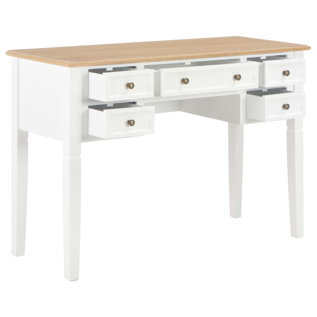 vidaXL Birou de scris, alb, 109,5 x 45 x 77,5 cm, lemn