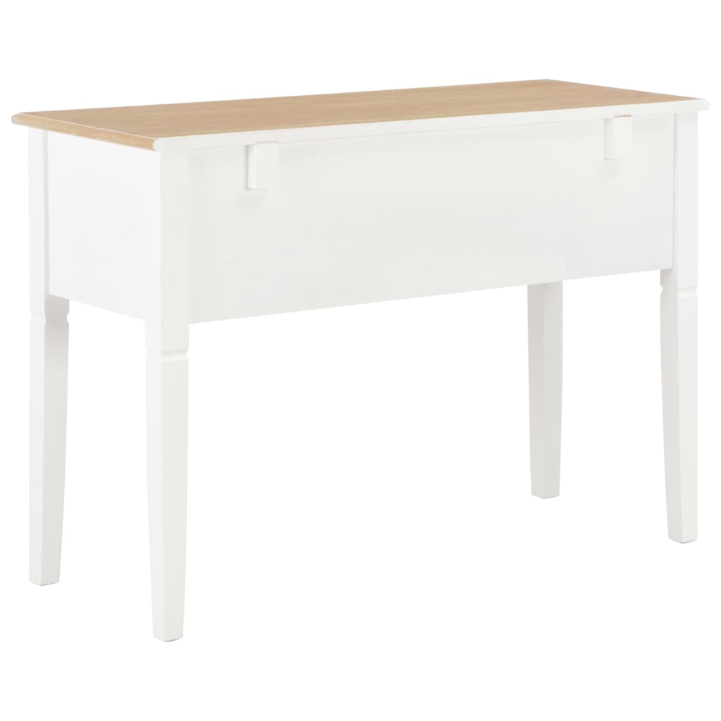 vidaXL Birou de scris, alb, 109,5 x 45 x 77,5 cm, lemn
