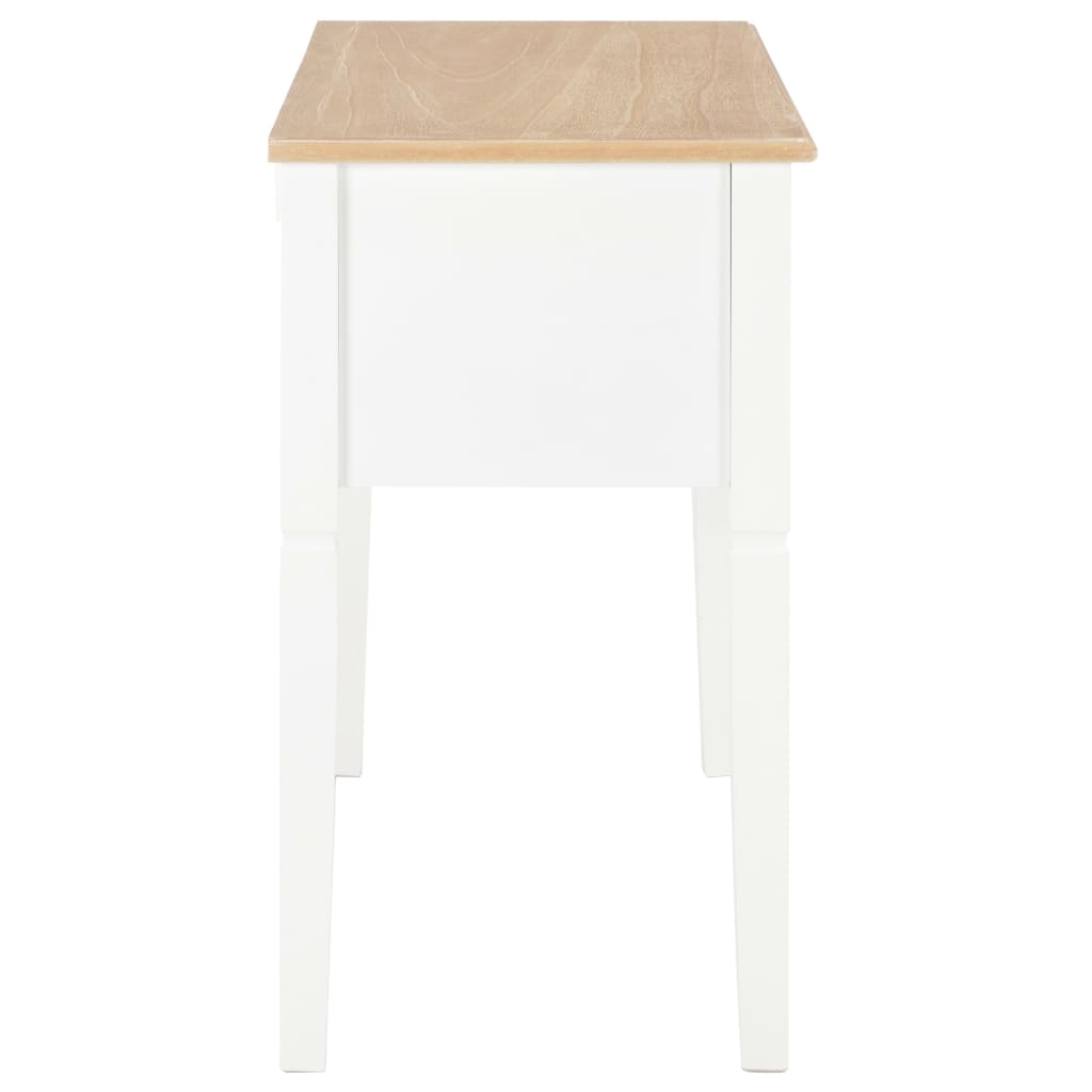 vidaXL Birou de scris, alb, 109,5 x 45 x 77,5 cm, lemn