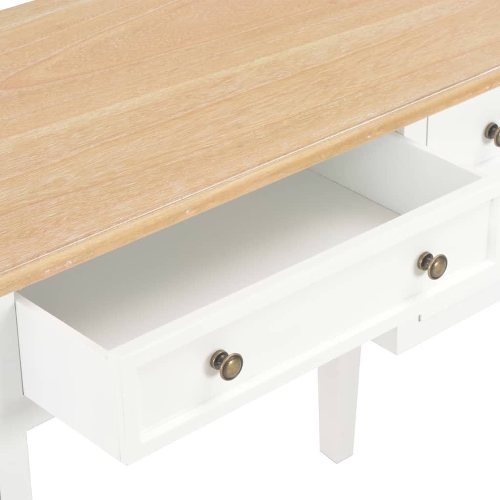 vidaXL Birou de scris, alb, 109,5 x 45 x 77,5 cm, lemn