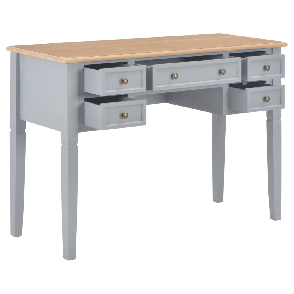 vidaXL Birou de scris, gri, 109,5 x 45 x 77,5 cm, lemn