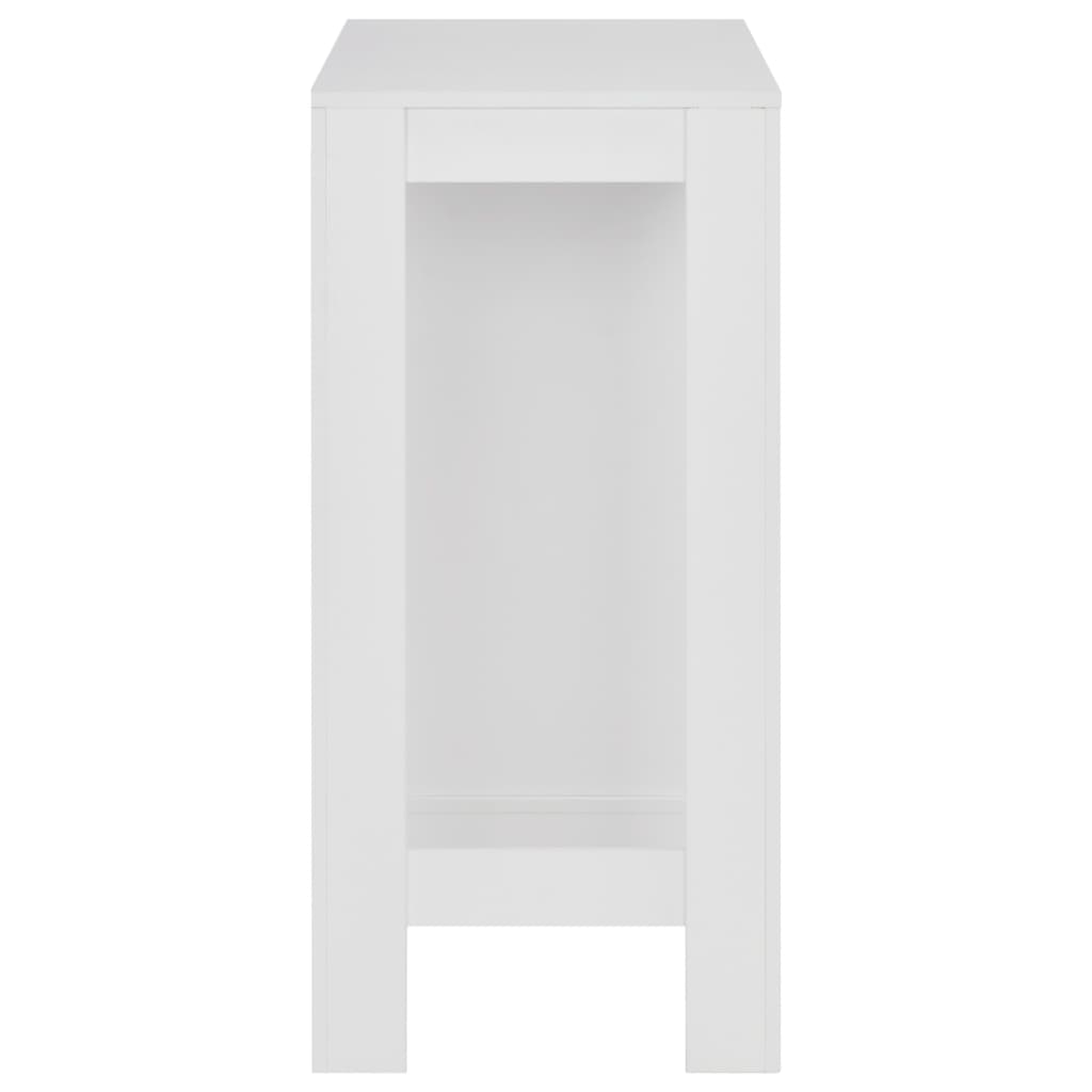 vidaXL Masă de bar cu raft, alb, 110 x 50 x 103 cm