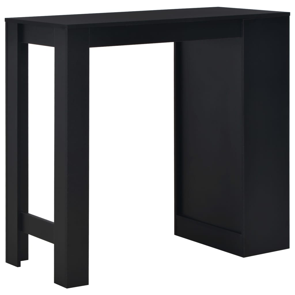 vidaXL Masă de bar cu raft, negru, 110 x 50 x 103 cm