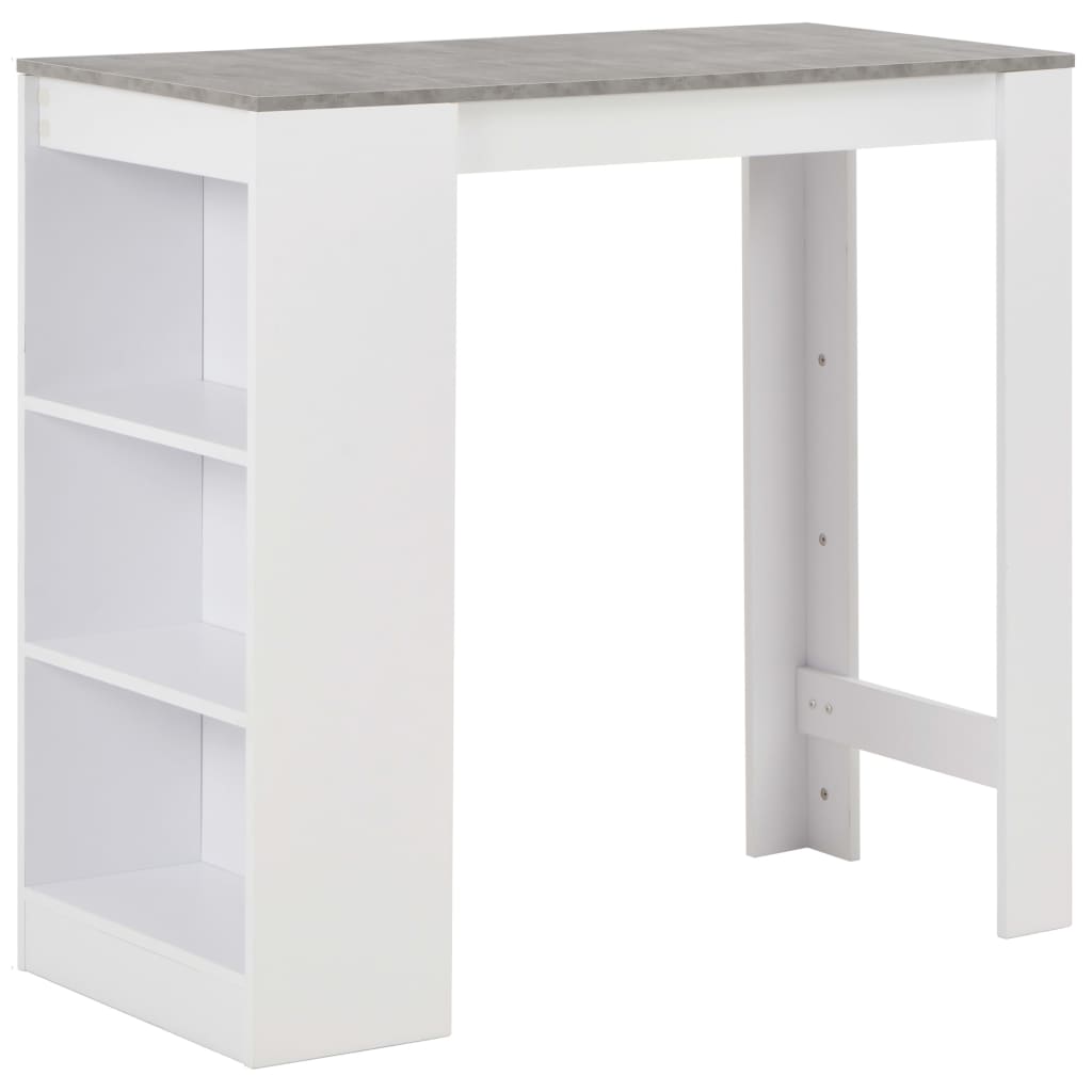 vidaXL Masă de bar cu raft, alb, 110 x 50 x 103 cm vidaXL Masă de bar cu raft, alb, 110 x 50 x 103 cm