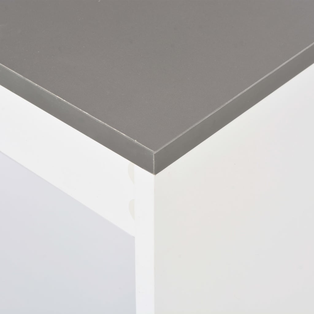vidaXL Masă bar cu rafturi, alb, 110x50x103 cm