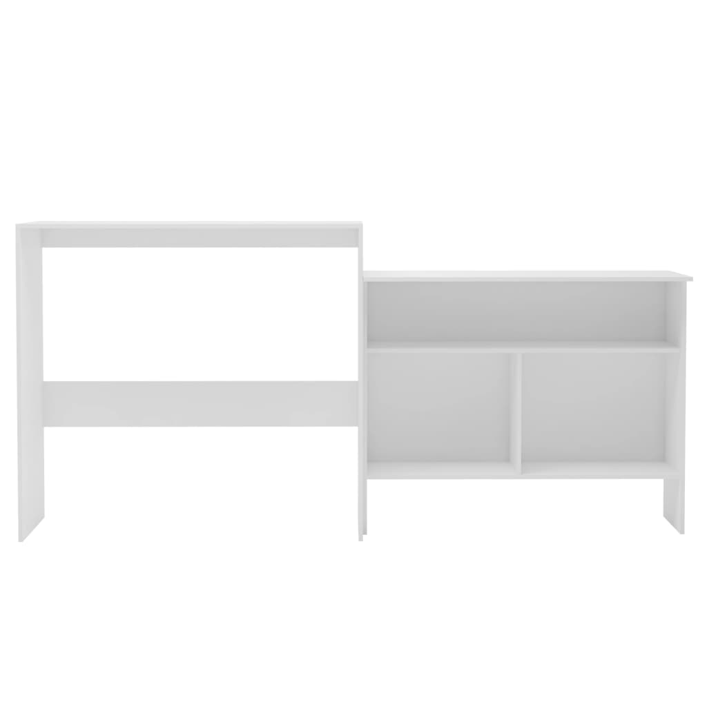 vidaXL Masă de bar cu 2 blaturi, alb, 130x40x120 cm vidaXL Masă de bar cu 2 blaturi, alb, 130x40x120 cm