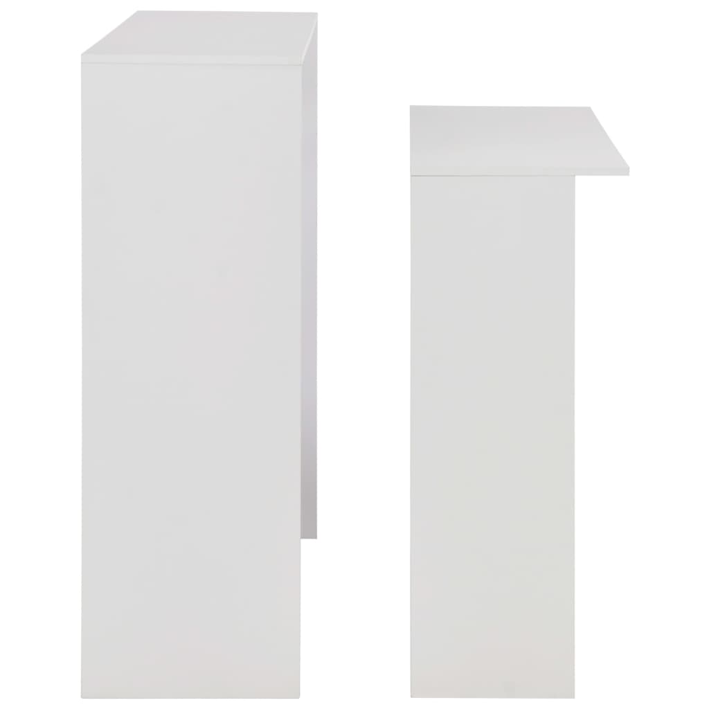 vidaXL Masă de bar cu 2 blaturi, alb, 130x40x120 cm vidaXL Masă de bar cu 2 blaturi, alb, 130x40x120 cm