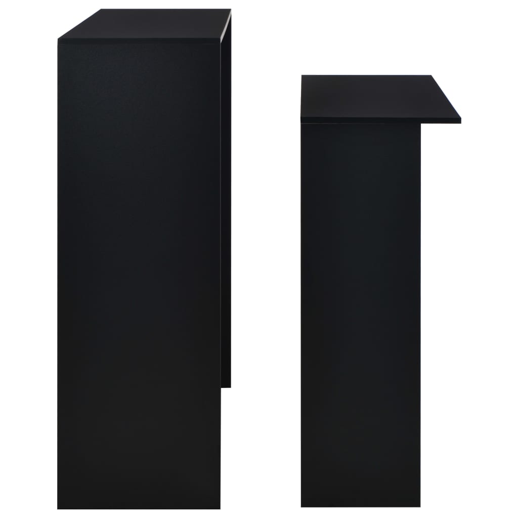 vidaXL Masă de bar cu 2 blaturi, negru, 130x40x120 cm vidaXL Masă de bar cu 2 blaturi, negru, 130x40x120 cm
