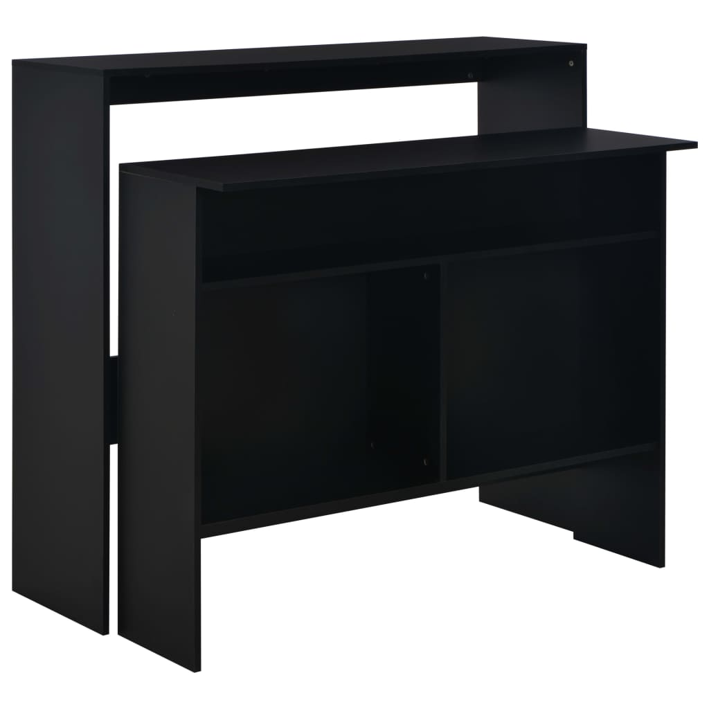 vidaXL Masă de bar cu 2 blaturi, negru, 130x40x120 cm vidaXL Masă de bar cu 2 blaturi, negru, 130x40x120 cm