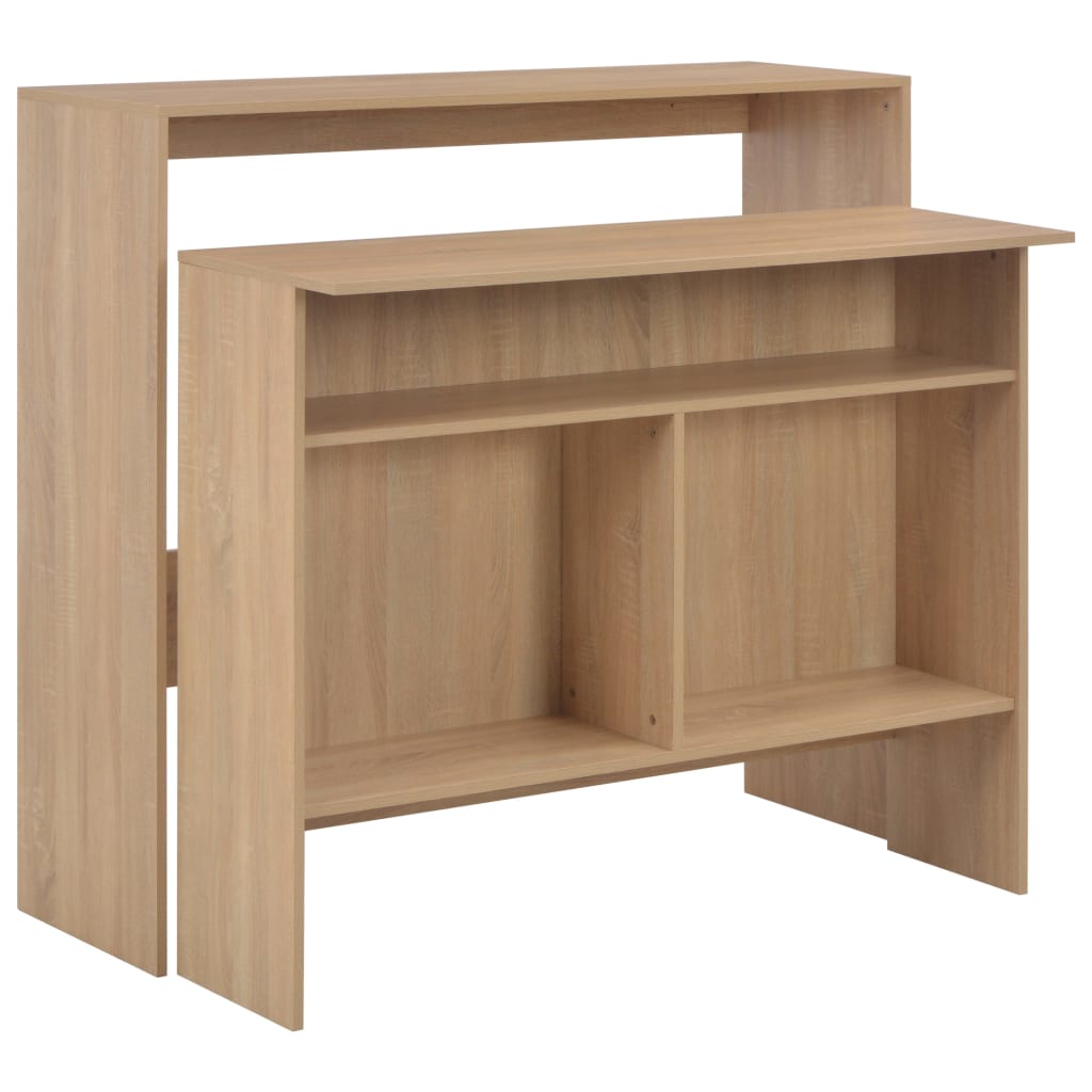 vidaXL Masă de bar cu 2 blaturi, stejar, 130x40x120 cm vidaXL Masă de bar cu 2 blaturi, stejar, 130x40x120 cm