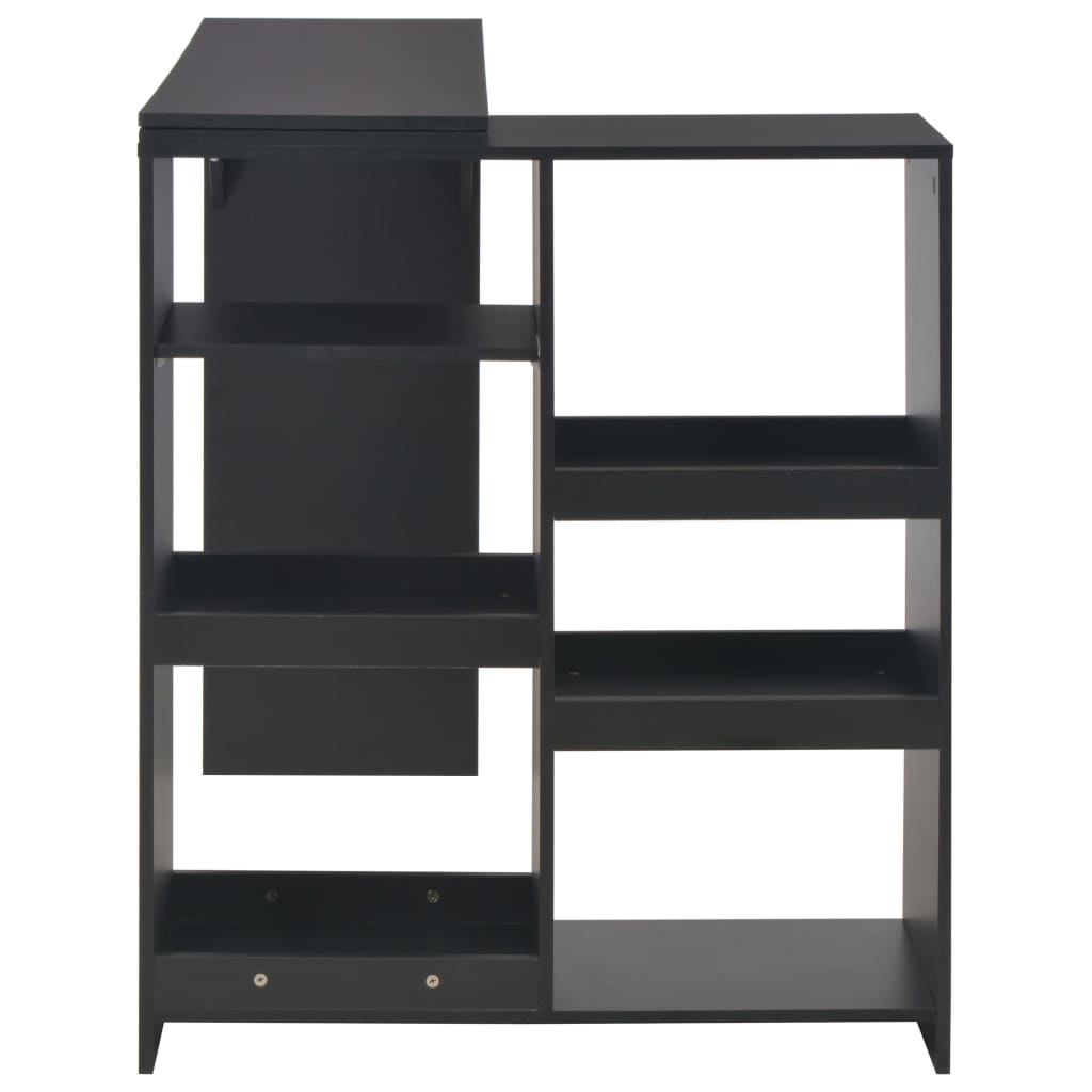 vidaXL Masă de bar cu raft mobil, negru, 138x39x110 cm vidaXL Masă de bar cu raft mobil, negru, 138x39x110 cm