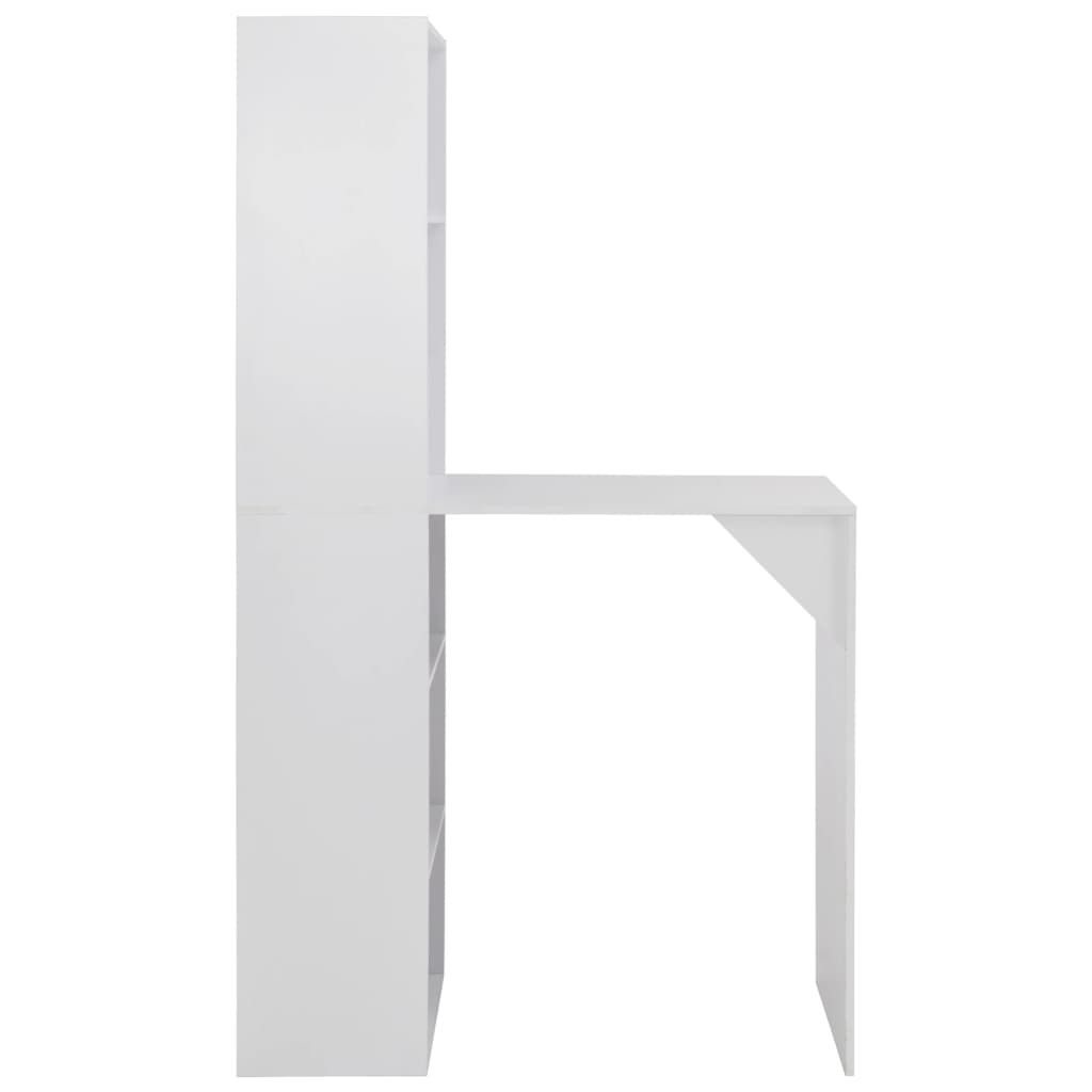vidaXL Masă de bar cu dulap, alb, 115 x 59 x 200 cm vidaXL Masă de bar cu dulap, alb, 115 x 59 x 200 cm