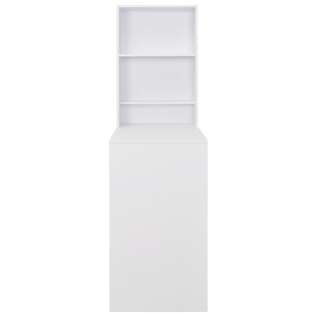 vidaXL Masă de bar cu dulap, alb, 115 x 59 x 200 cm vidaXL Masă de bar cu dulap, alb, 115 x 59 x 200 cm