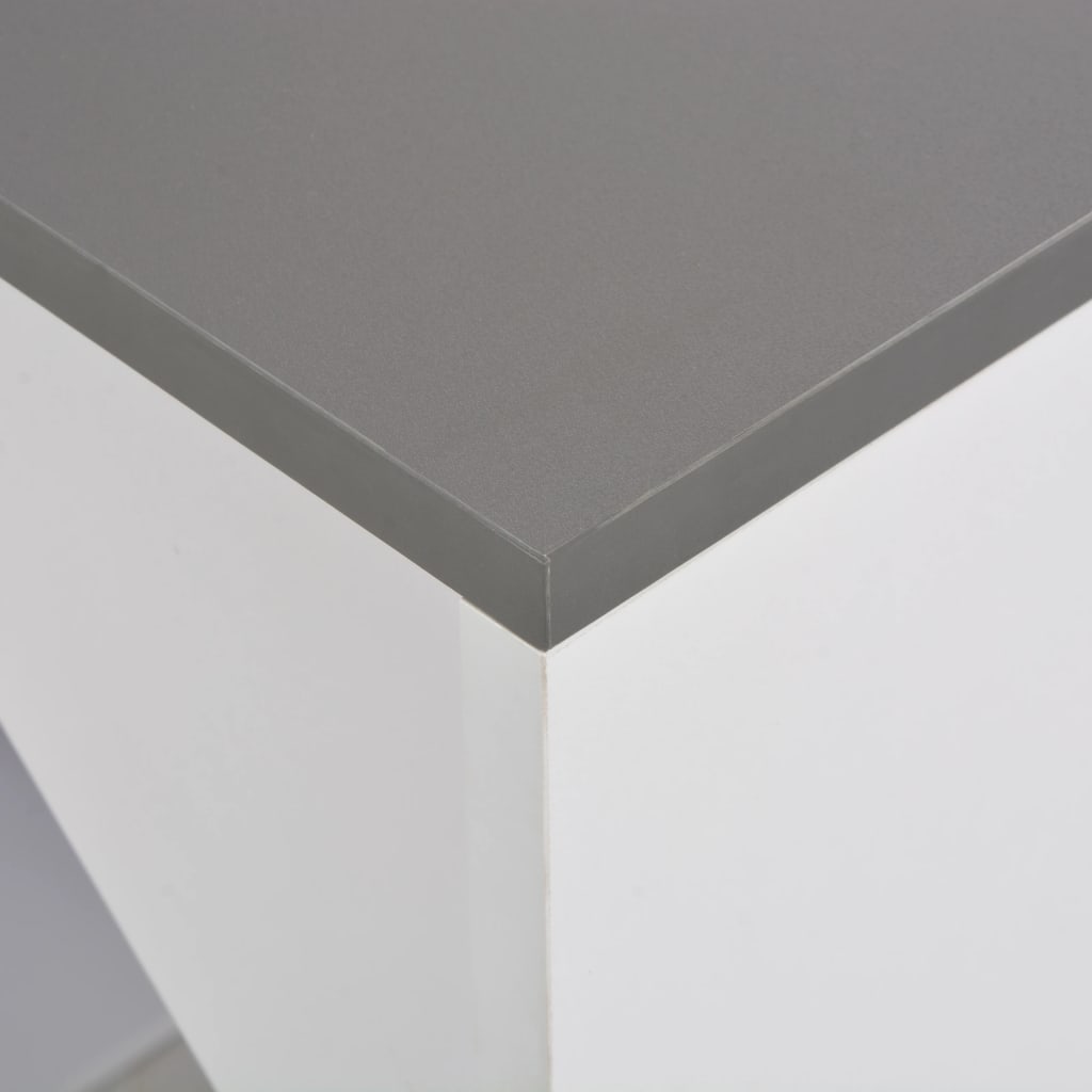 vidaXL Masă de bar cu dulap, alb, 115 x 59 x 200 cm vidaXL Masă de bar cu dulap, alb, 115 x 59 x 200 cm
