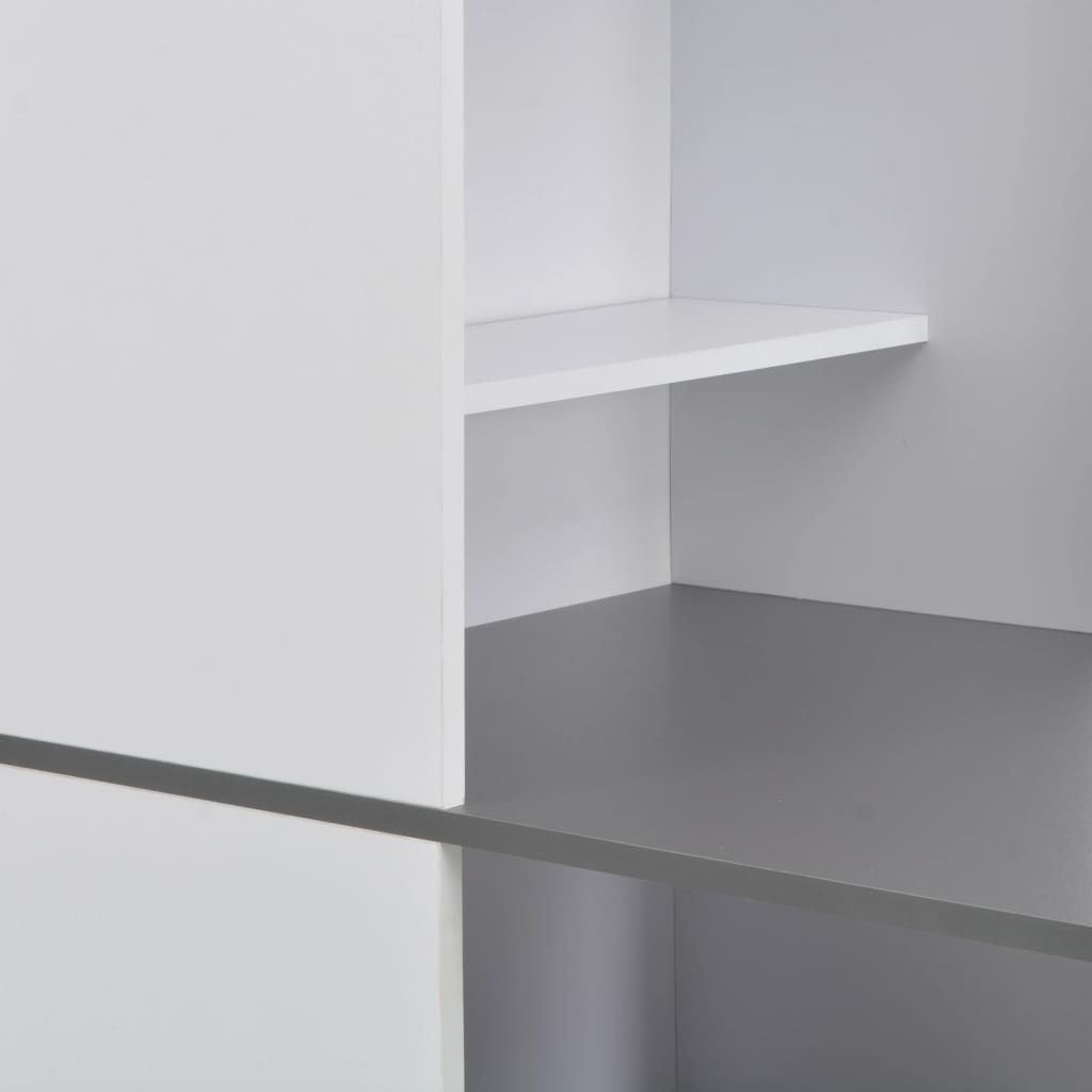 vidaXL Masă de bar cu dulap, alb, 115 x 59 x 200 cm vidaXL Masă de bar cu dulap, alb, 115 x 59 x 200 cm